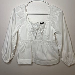 J. Crew Squareneck Cotton Poplin Blouse